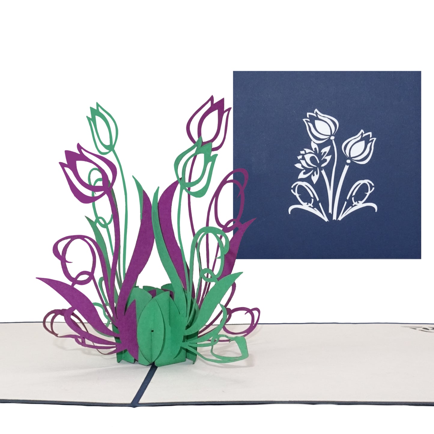 Pop Up Geburtstagskarte "Tulpen" - Glückwunschkarte, Dankeskarte