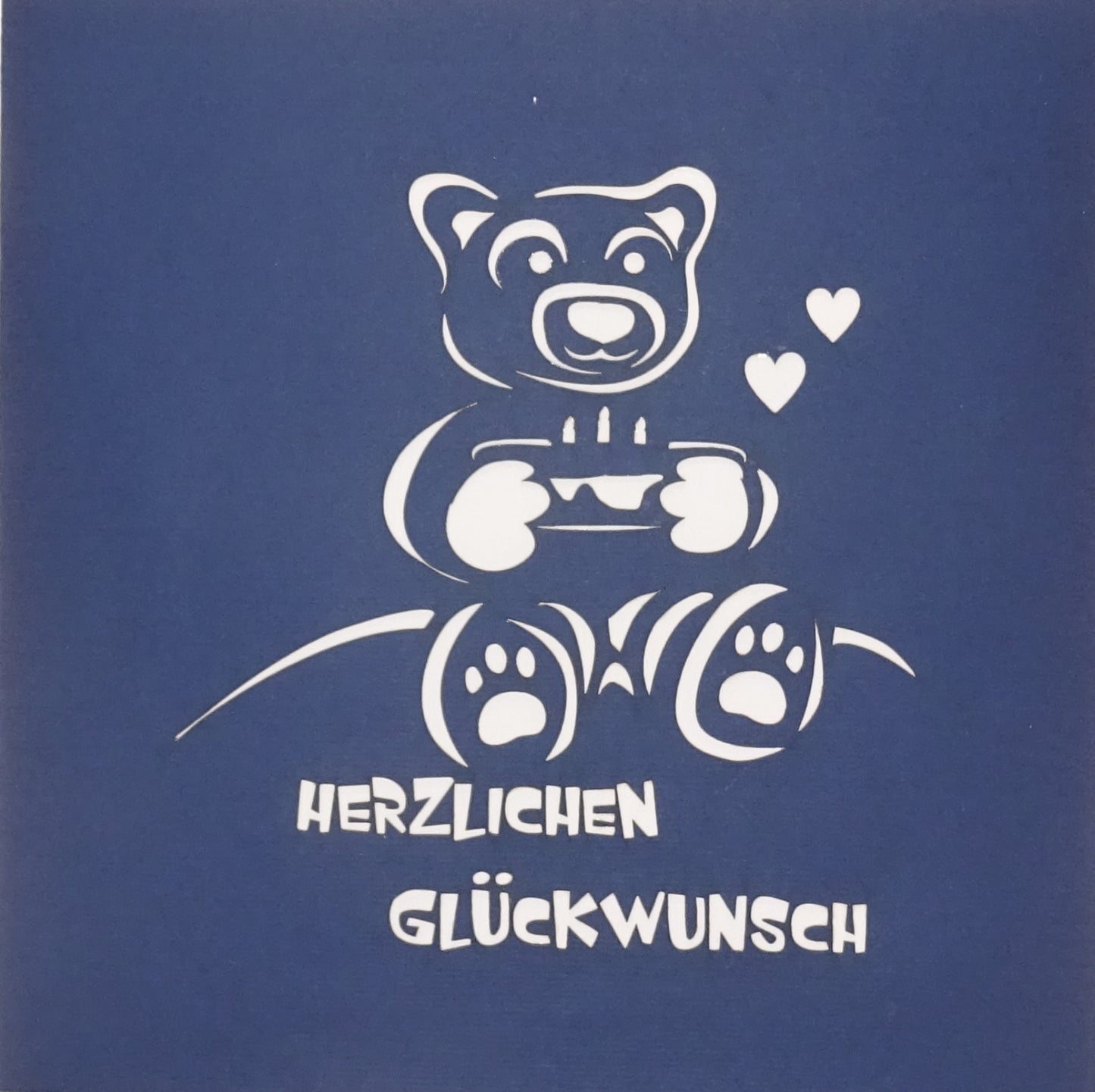 Pop Up Karte "Teddybär" - Geburtstagskarte für Kinder - 3D Glückwunschkarte