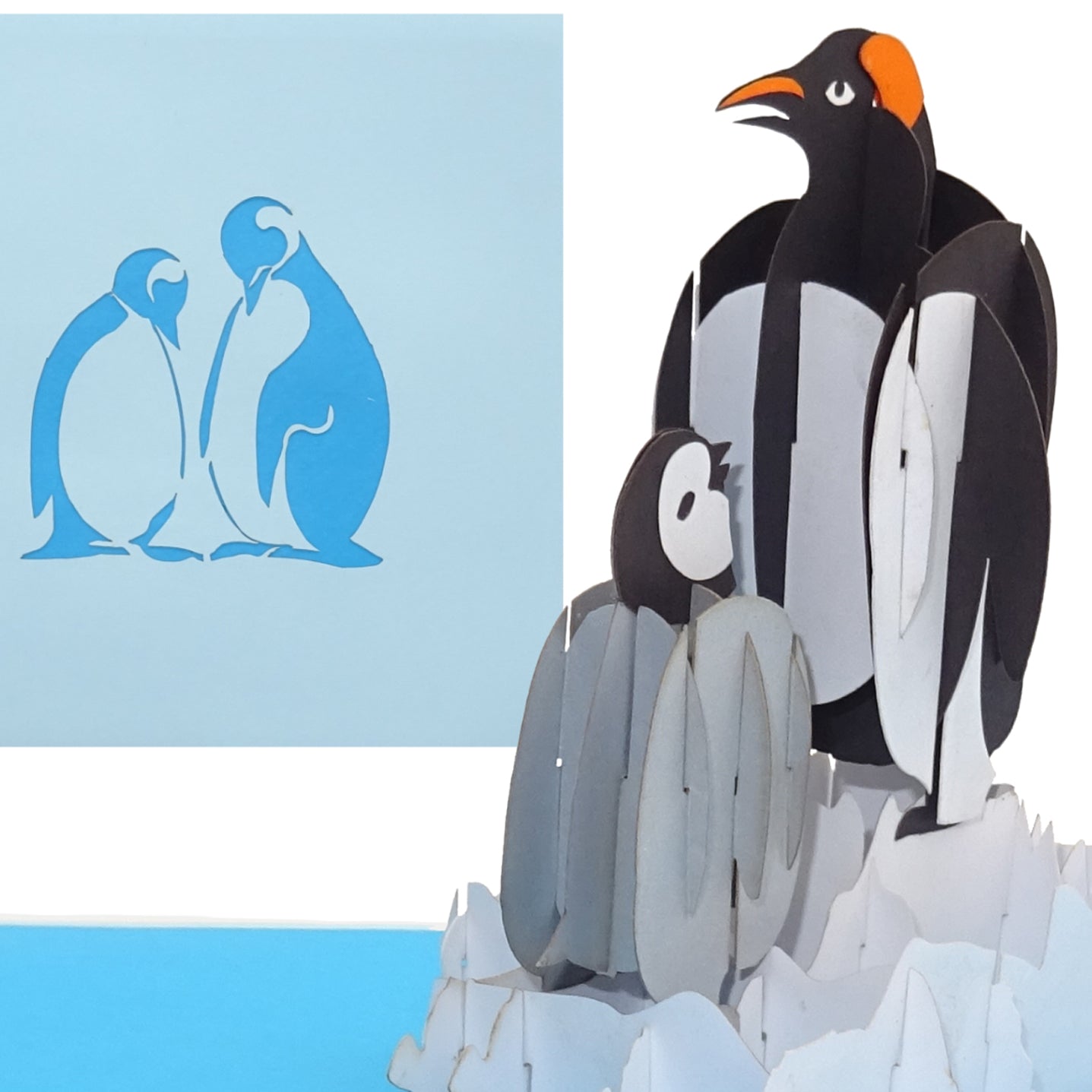 Pop Up Karte "Pinguine" 3D Geburtstagskarte Pinguin, Gutschein & Einladung Zoo