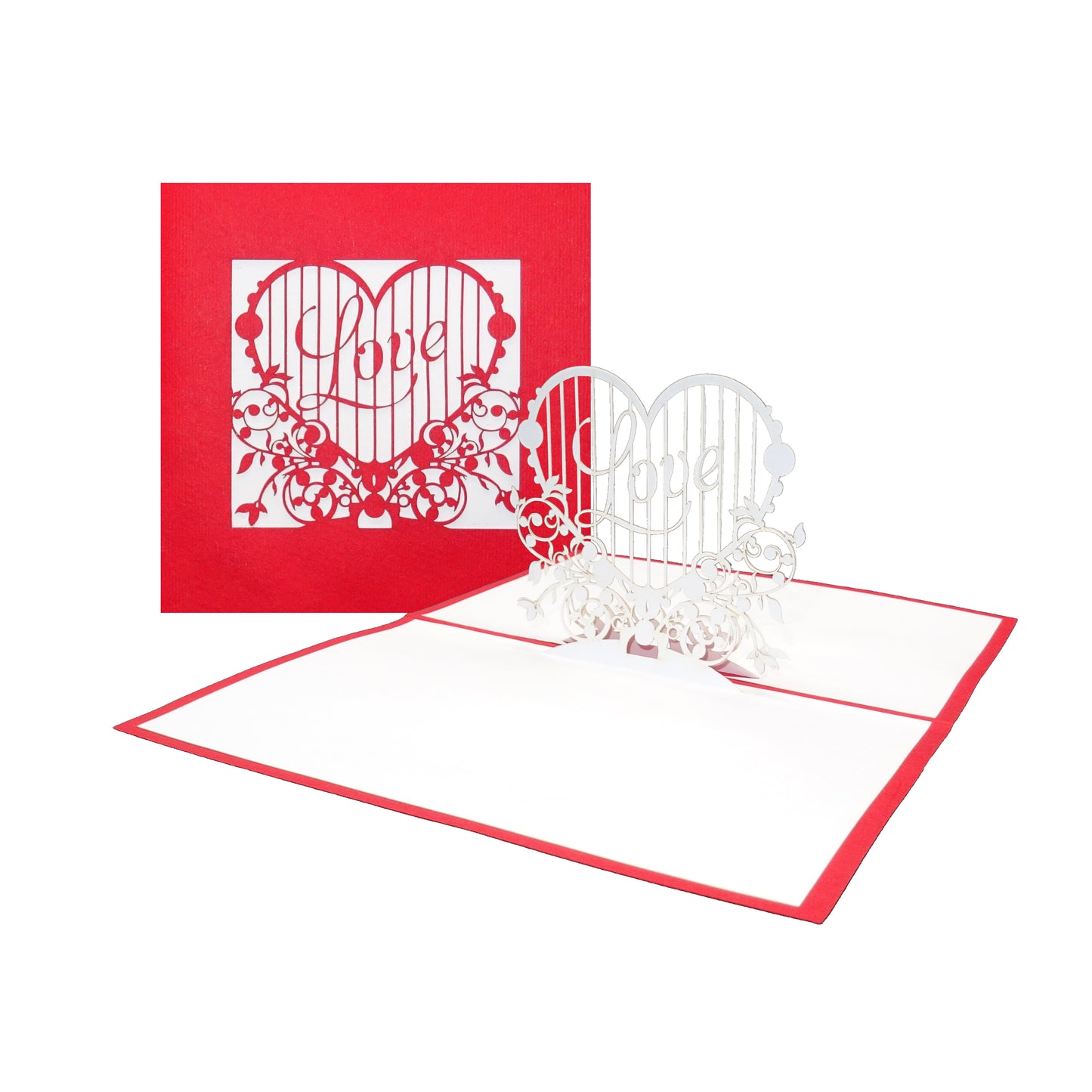 Pop Up Karte "Love Heart" - Valentinskarte, Liebesgruß, Jahrestag