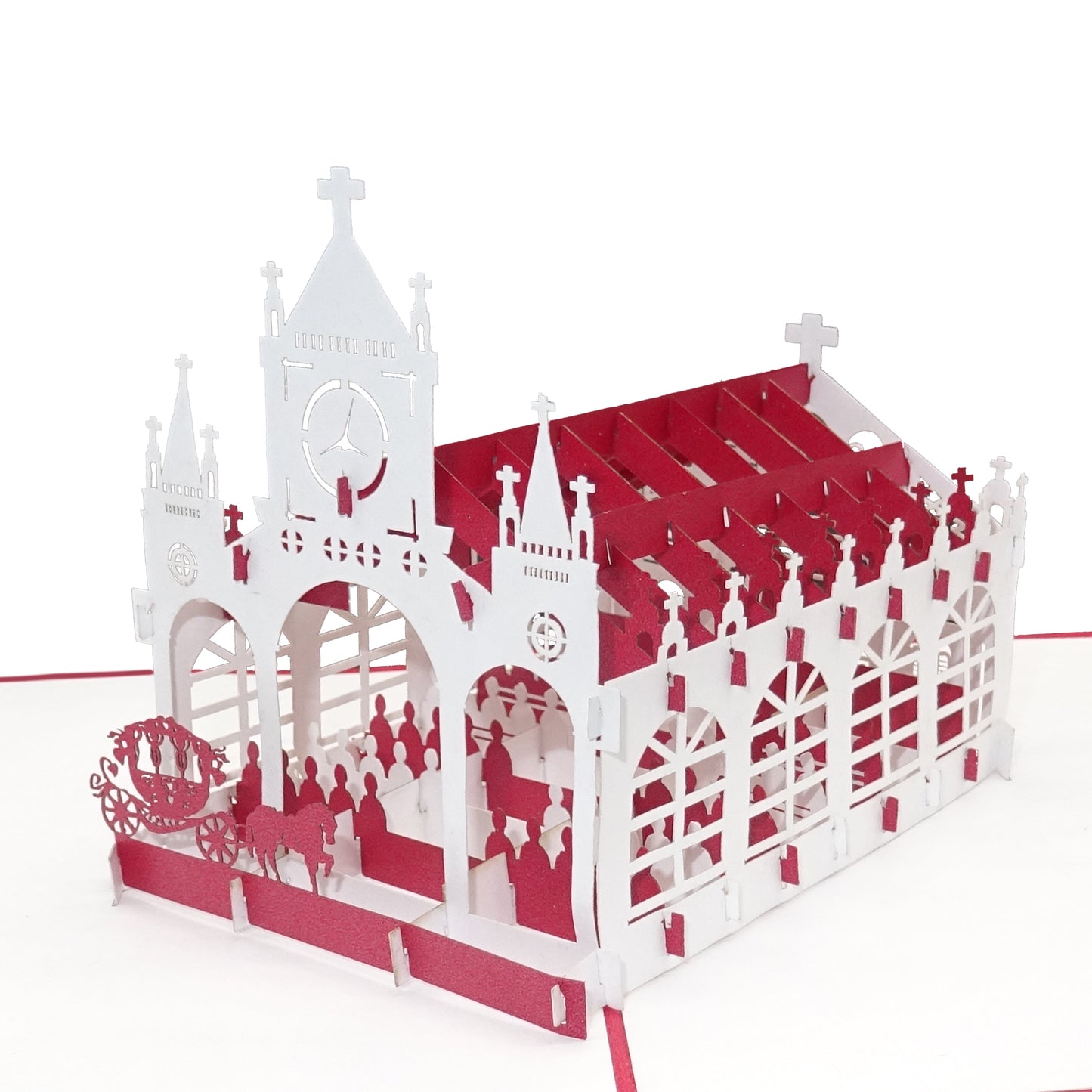 3D Hochzeitskarte "Kirchliche Trauung“ Pop Up Karte mit Umschlag zur Hochzeit