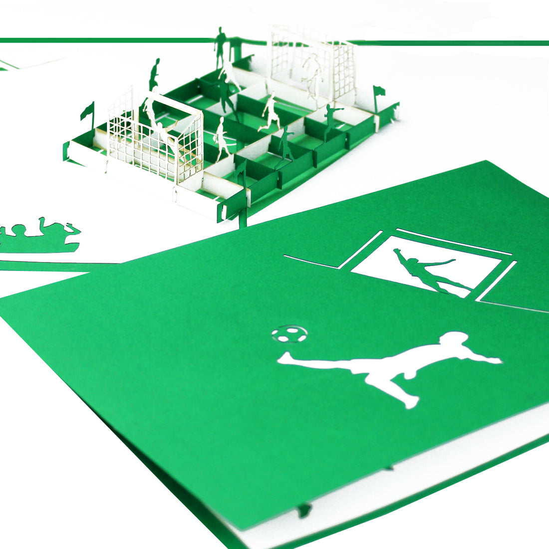 Pop Up Karte "Fußball Grün & Weiß" 3D Geburtstagskarte, Fanartikel Bremen