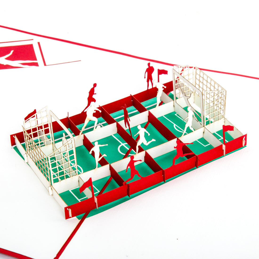 Pop Up Karte "Fußball Rot & Weiß " 3D Geburtstagskarte, Einladung, Fanartikel München, Düsseldorf