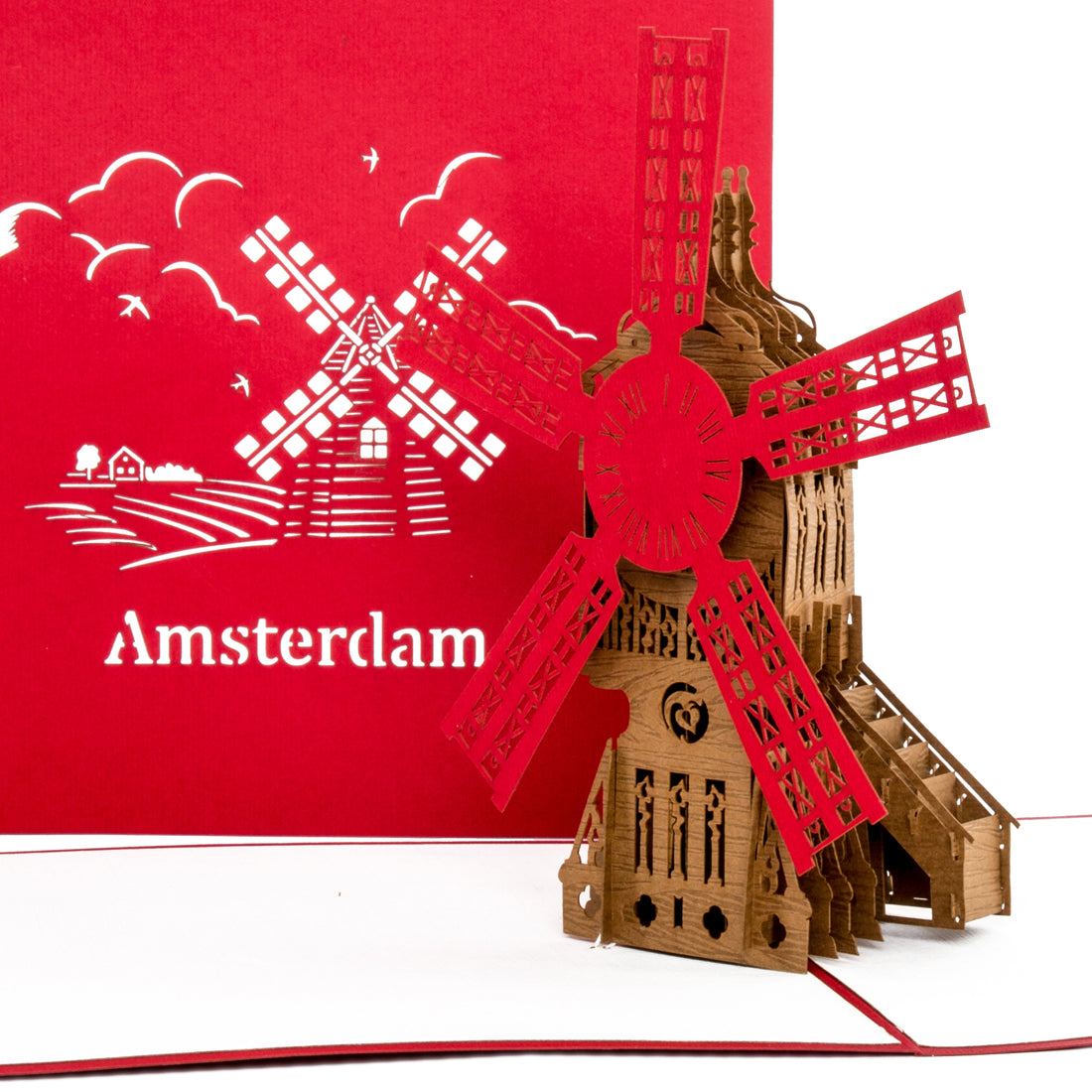 Pop Up Karte "Amsterdam - Windmühle" Geburtstagskarte, Einladung & Gutschein