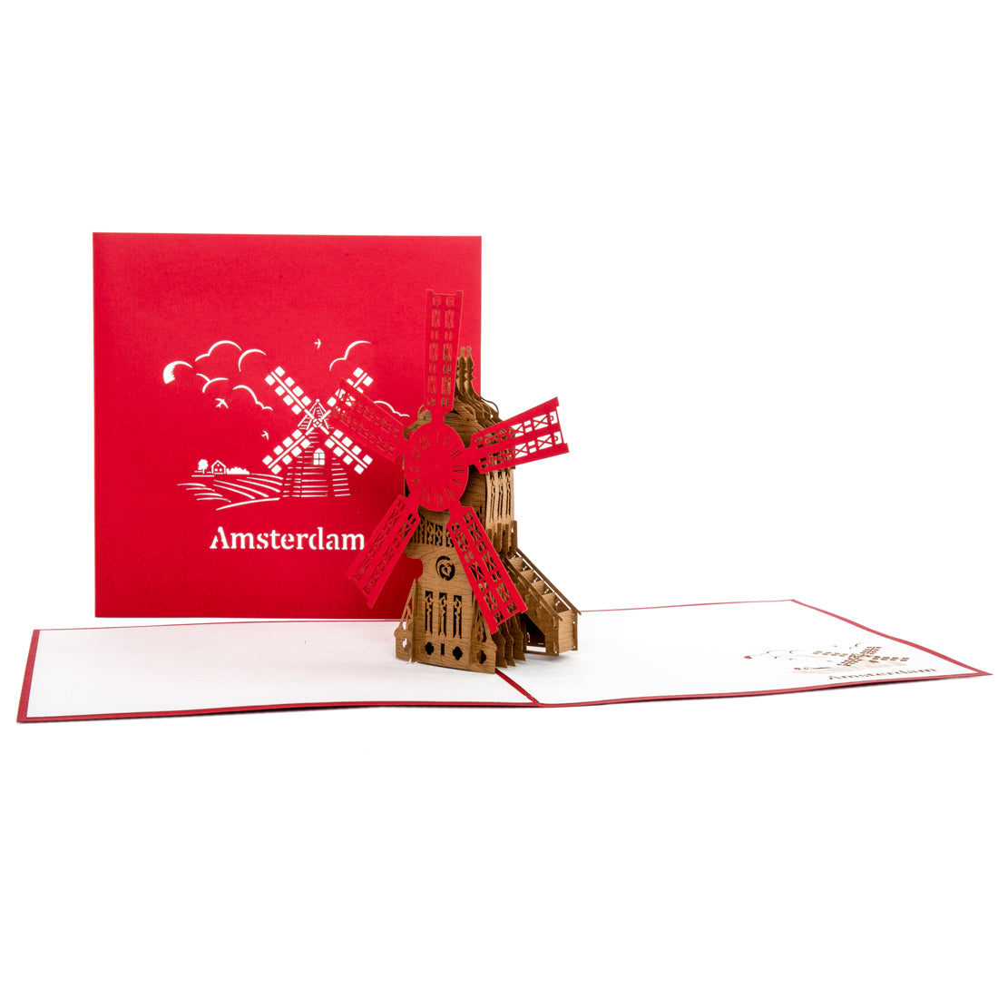 Pop Up Karte "Amsterdam - Windmühle" Geburtstagskarte, Einladung & Gutschein