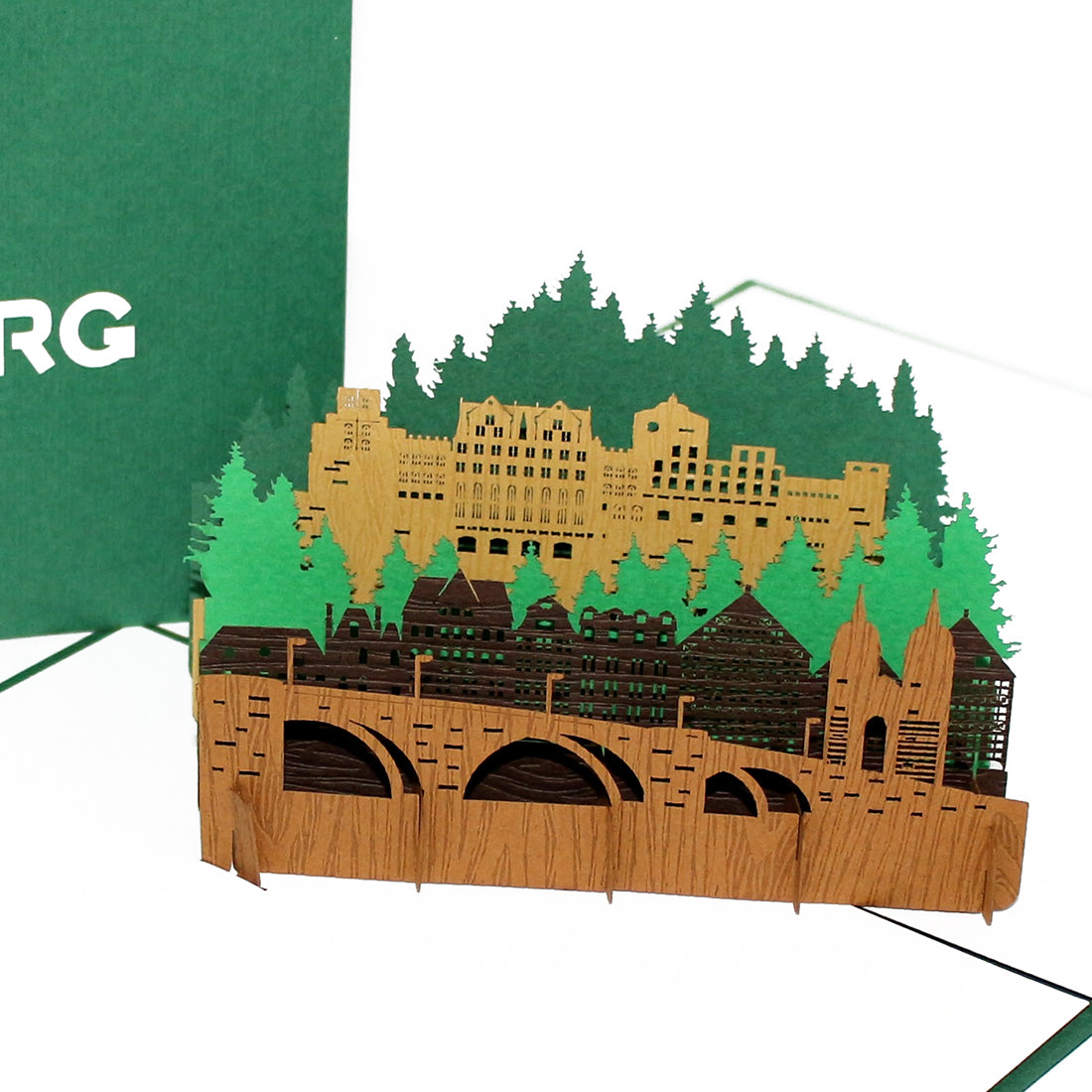 Pop-Up Karte "Heidelberg Panorama" - 3D Postkarte als Souvenir Geburtstagskarte & Einladung