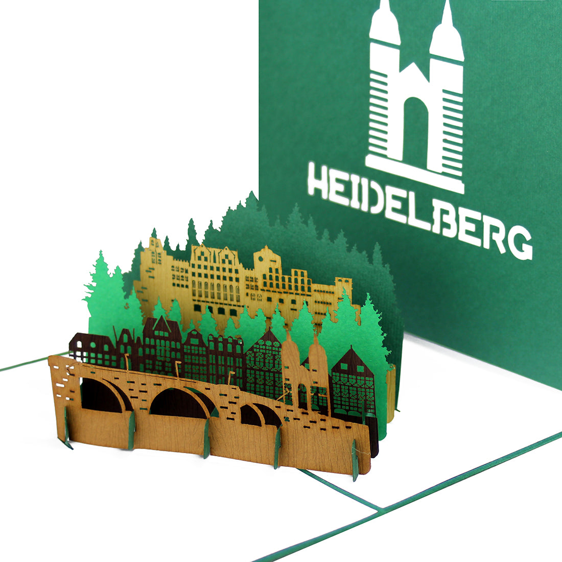Pop-Up Karte "Heidelberg Panorama" - 3D Postkarte als Souvenir Geburtstagskarte & Einladung