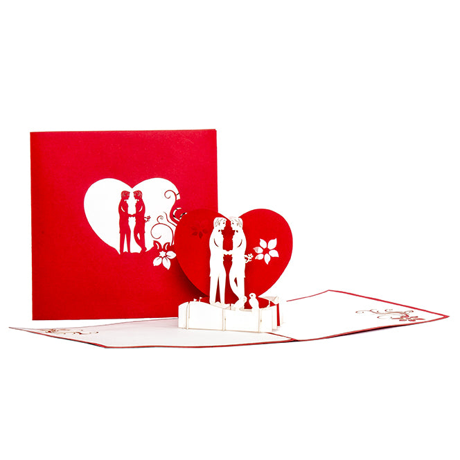 Pop Up Karte "Boys in Love" - Gay Valentin, Valentingskarte, Liebesgruß