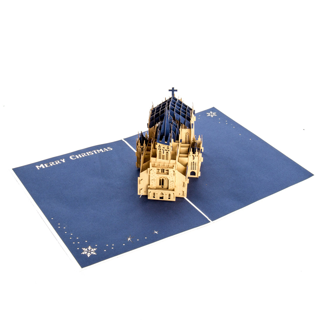 Weihnachtskarte "Merry Christmas" mit 3D Pop Up des Aachener Dom