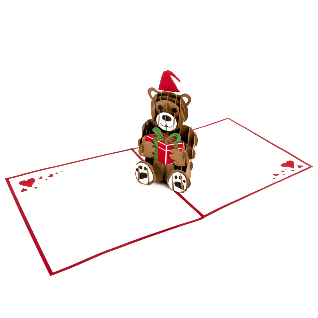 Pop Up Weihnachtskarte "Teddybär" - Weihnachtskarte mit Umschlag für Kinder