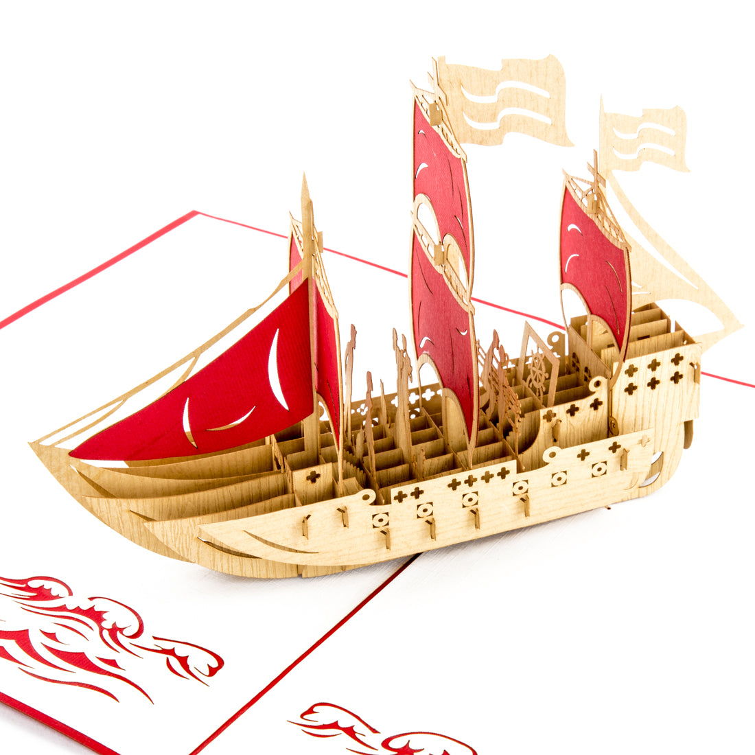 Pop Up Karte "Segelschiff - 3-Master" Geburtstagskarte & Glückwunschkarte Schiff