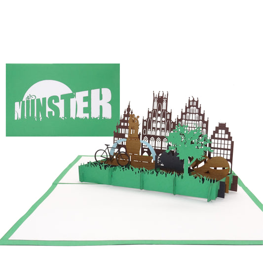 Pop Up Karte „Münster“ 3D Grußkarte, Souvenir, Gutschein & Einladung Ausflug