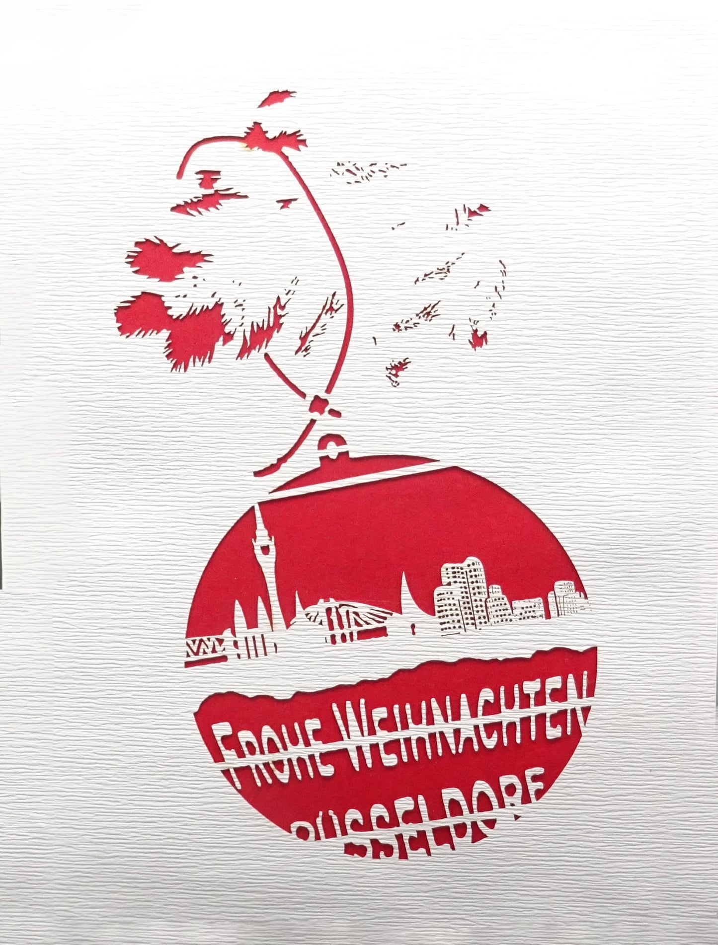Pop Up Karte "Düsseldorf Weihnachten - Skyline" Weihnachtskarte mit Umschlag