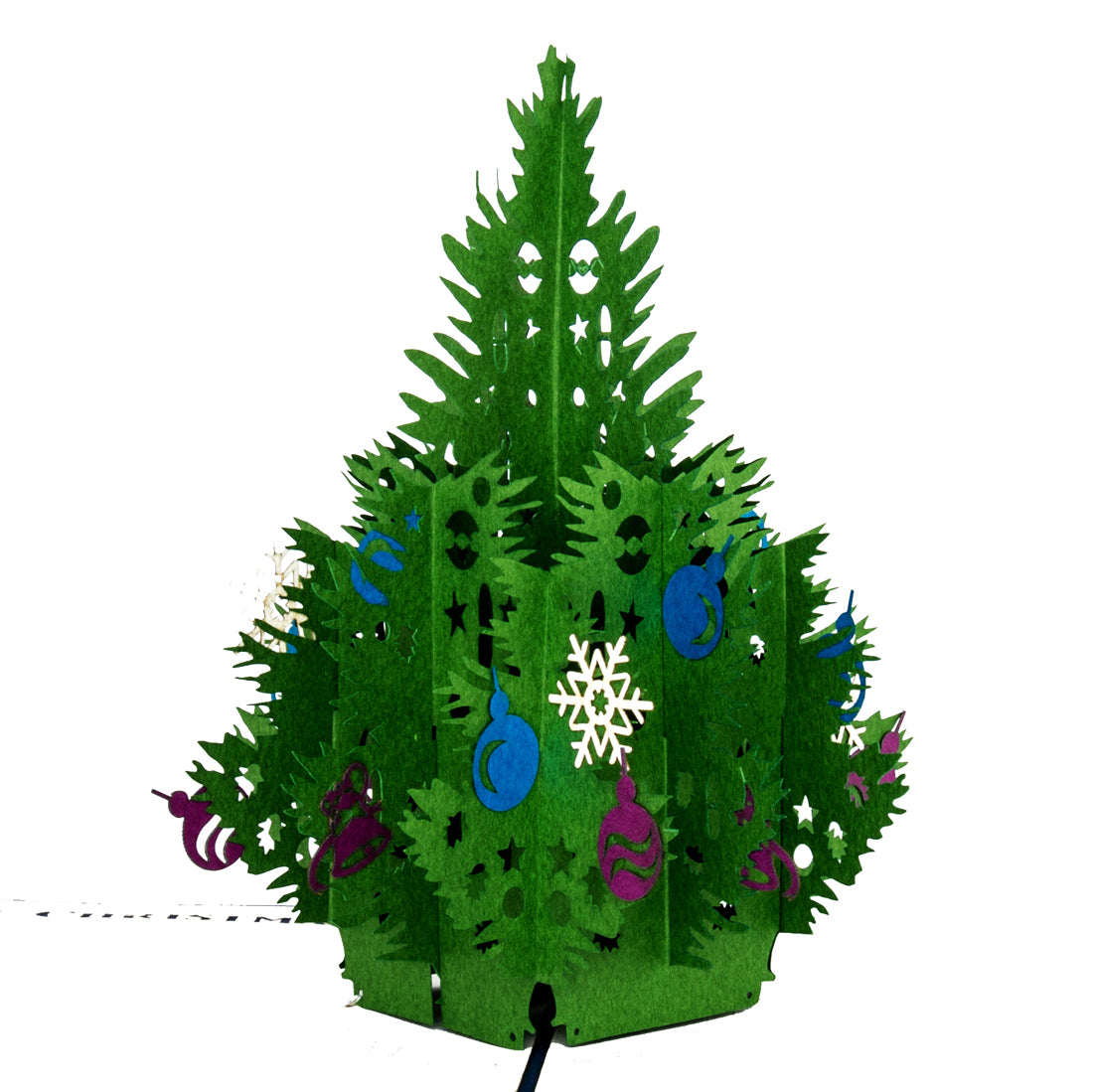 Pop Up Karte "Tannenbaum" - Weihnachtskarte mit englischem Text und Umschlag