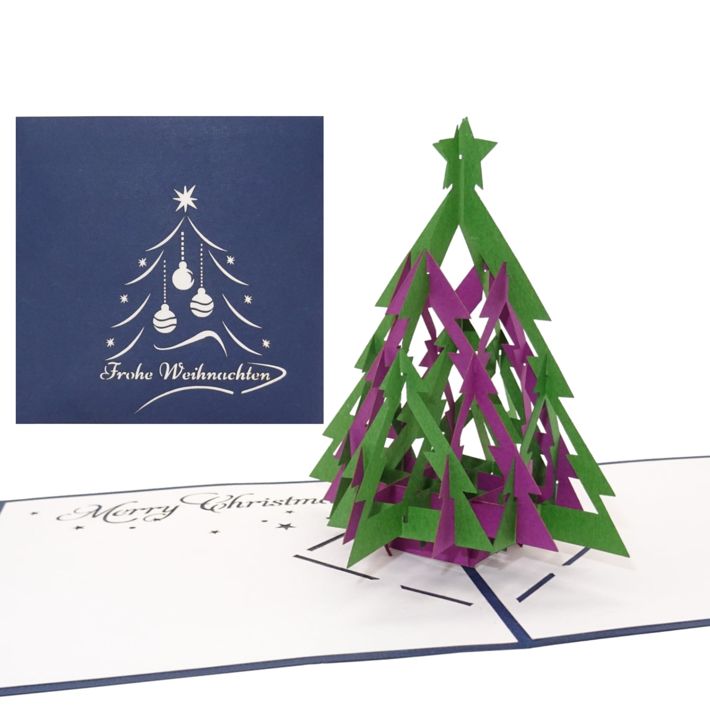 Pop Up Karte zu Weihnachten - Weihnachtskarte mit 3D Tannenbaum
