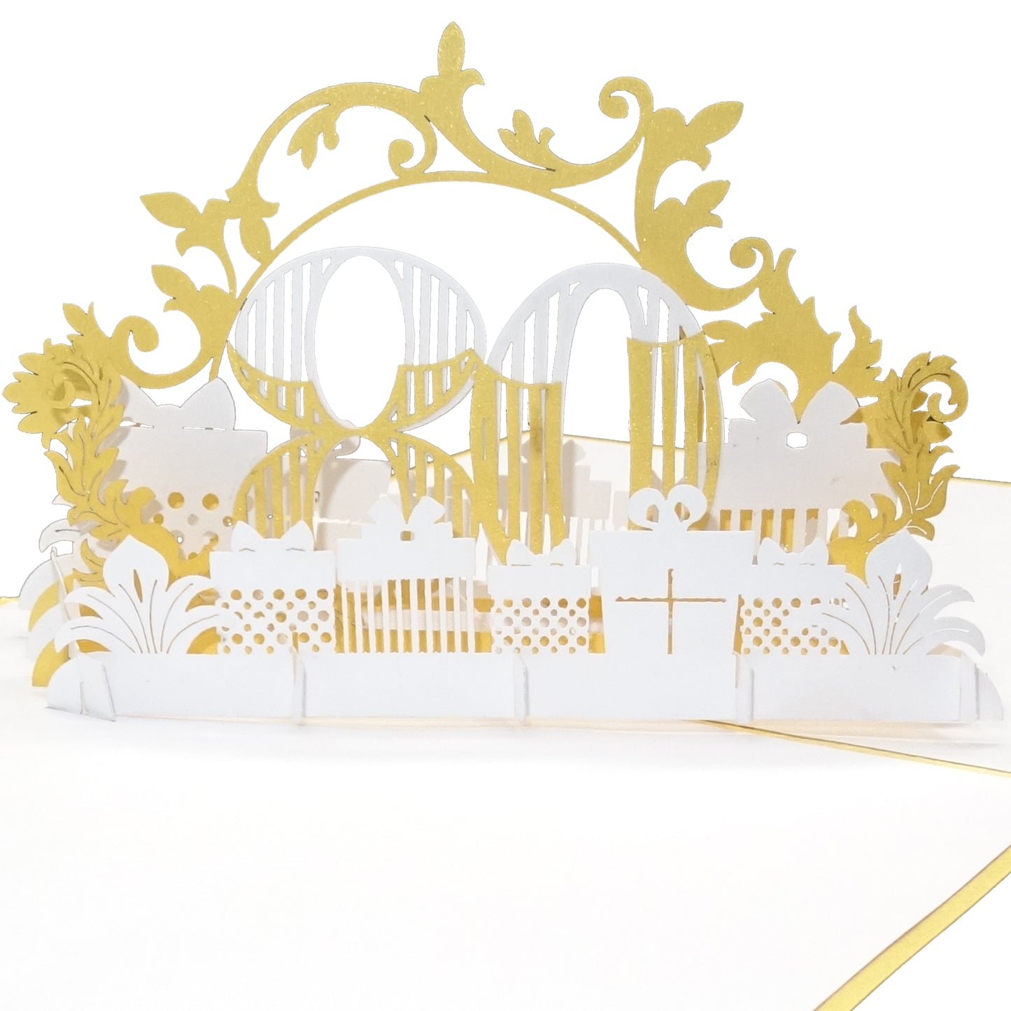 Pop Up Karte "80. Geburtstag" 3D Geburtstagskarte 80 als Gutschein, Geschenkidee