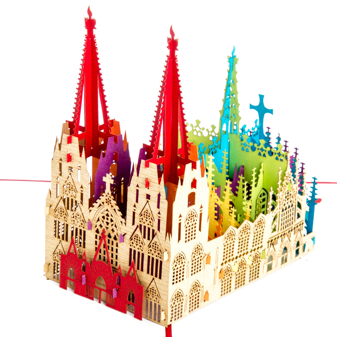 3D Karte "Kölner Dom - Happy Cologne Pride" Grußkarte & Einladung CSD Köln