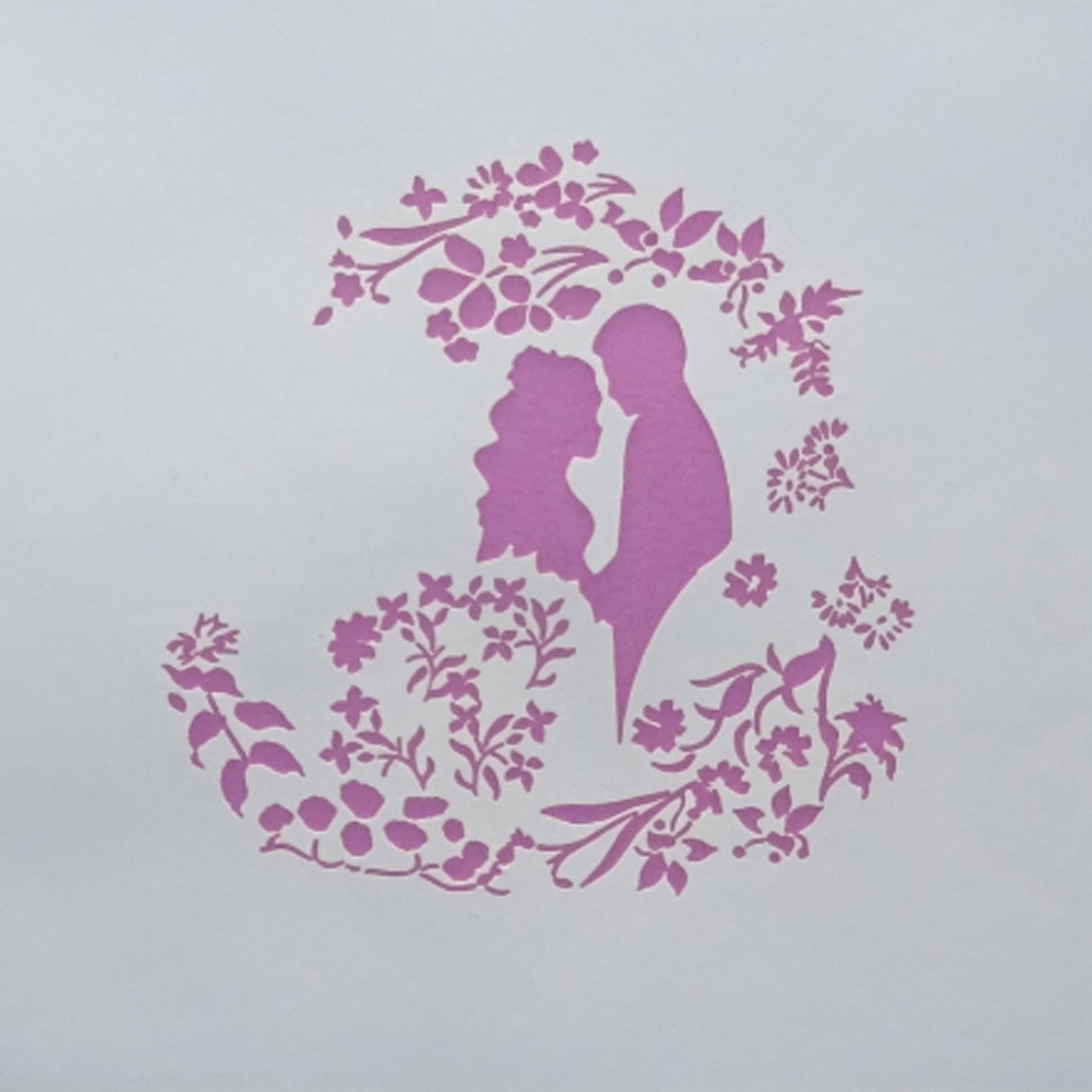 Pop Up Karte "Brautpaar" 3D Hochzeitskarte Pink Einladungskarte mit Umschlag