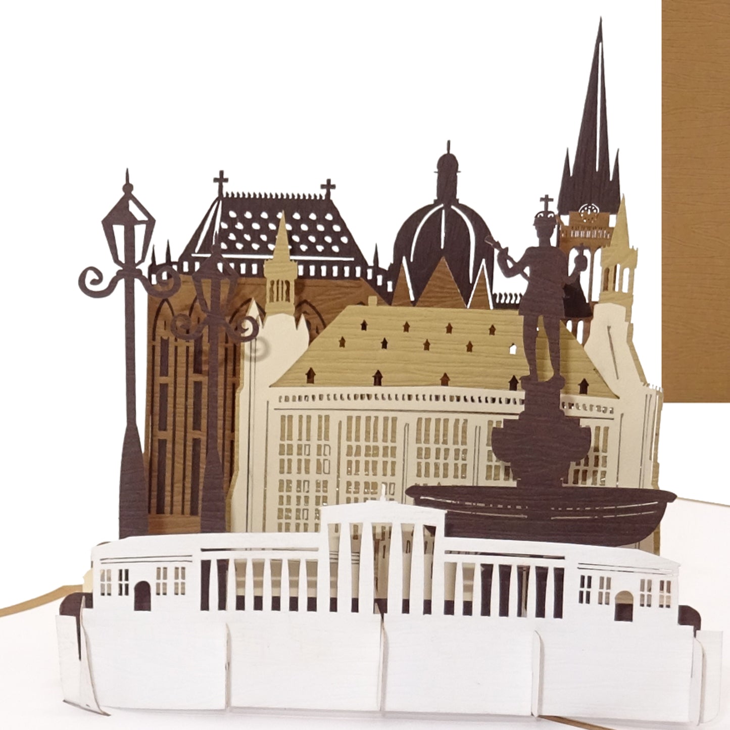 Pop-Up Karte „ Aachen - Panorama mit Aachener Dom“ 3D Grußkarte als Souvenir