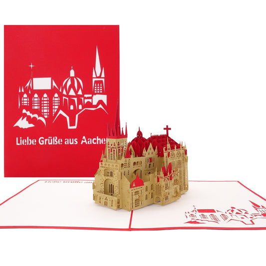 Pop Up Karte "Aachener Dom" 3D Grußkarte Postkarte Aachen Souvenir
