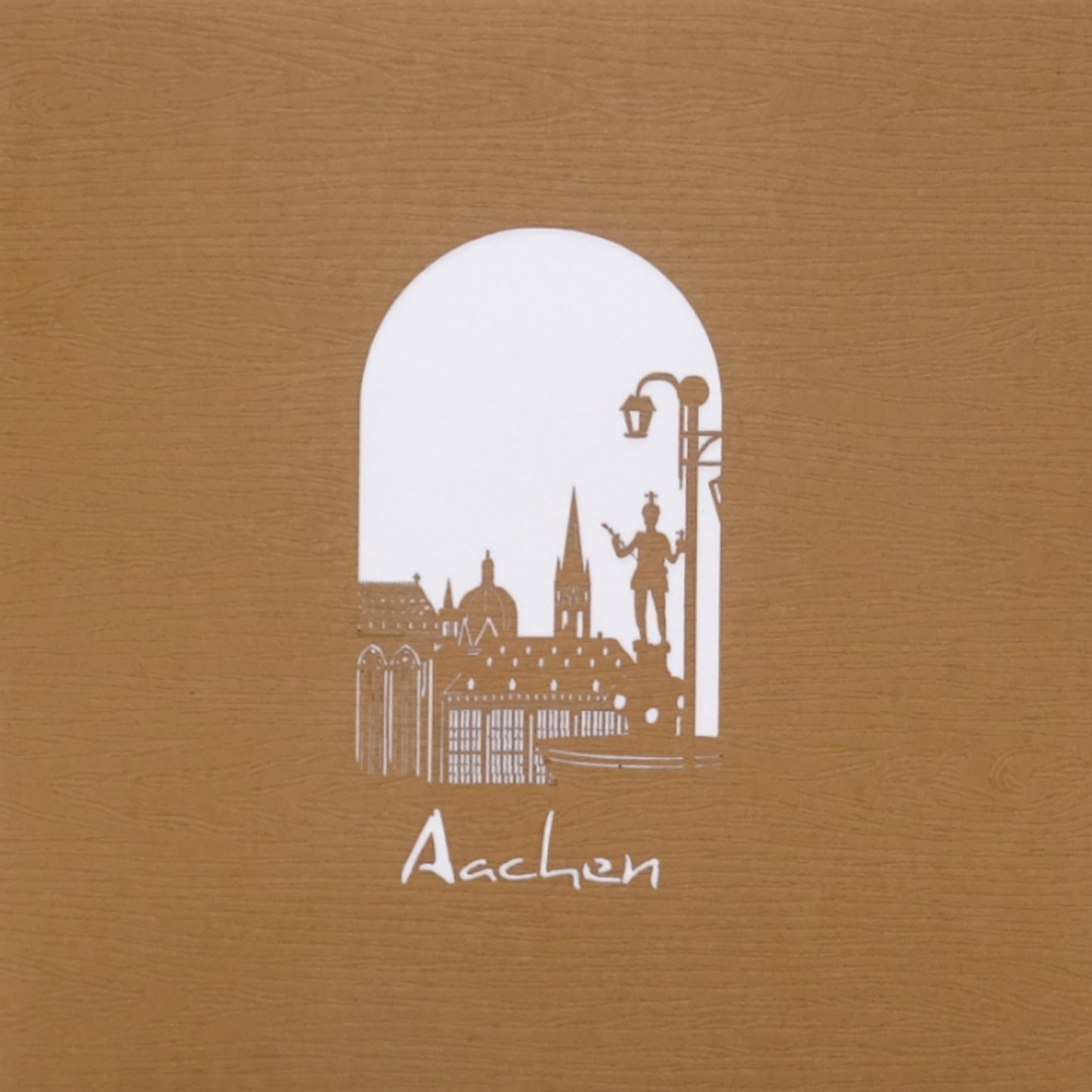 Pop-Up Karte „ Aachen - Panorama mit Aachener Dom“ 3D Grußkarte als Souvenir