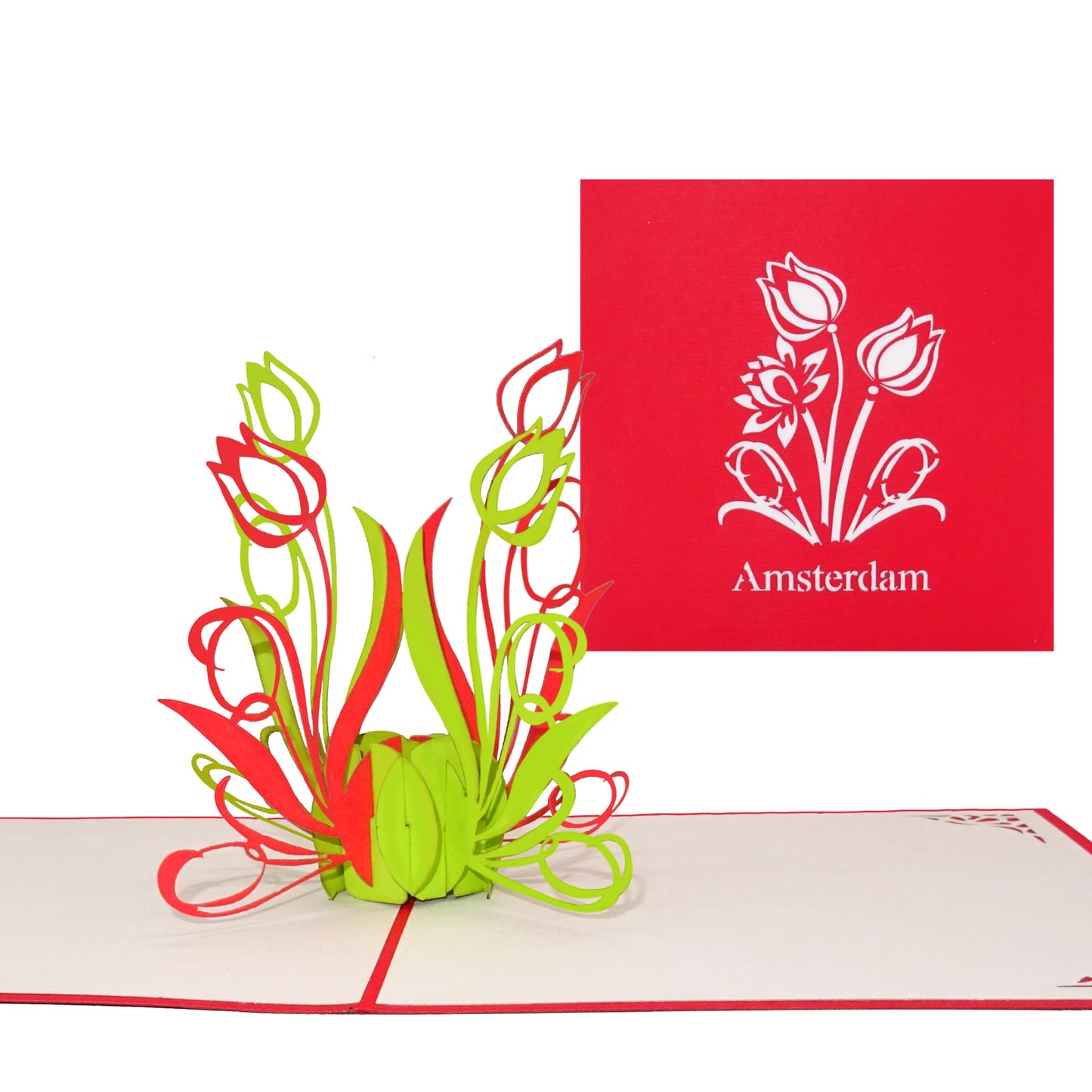 Pop Up Karte "Tulpen aus Amsterdam" - Reisegutschein, Gutscheinkarte