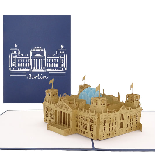 Pop Up Karte "Berlin – Reichstag" 3D Grußkarte, Souvenir & Einladung Städtereise