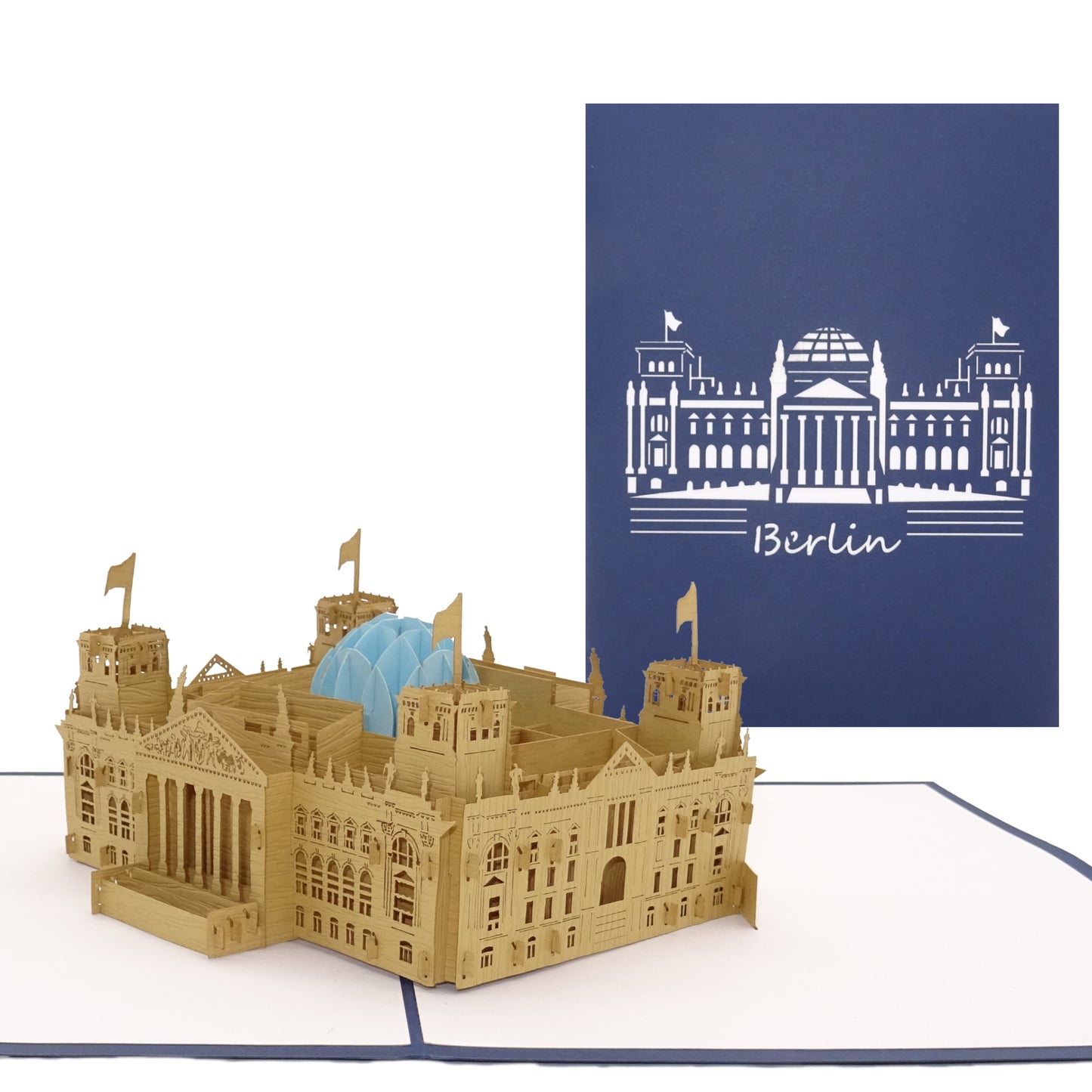Pop Up Karte "Berlin – Reichstag" 3D Grußkarte, Souvenir & Einladung Städtereise
