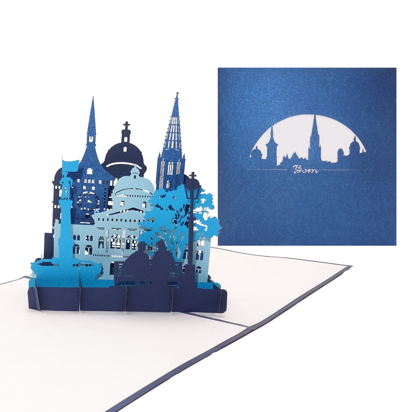 Pop Up Karte "Bern – Panorama mit Berner Münster“ 3D Grußkarte & Souvenir