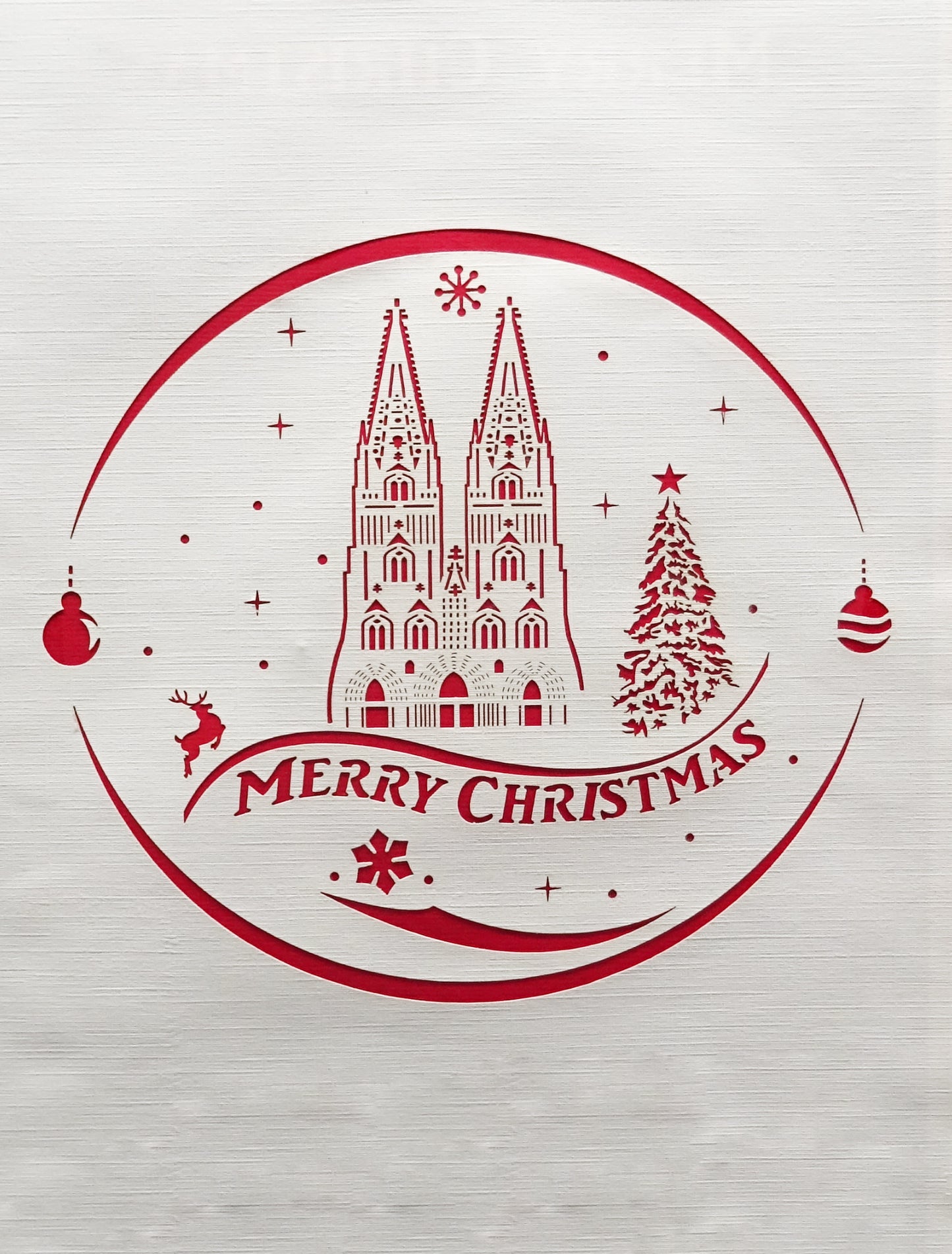 Pop Up Karte "Kölner Dom - Weihnachten" 3D Weihnachtskarte, Einladungskarte Köln
