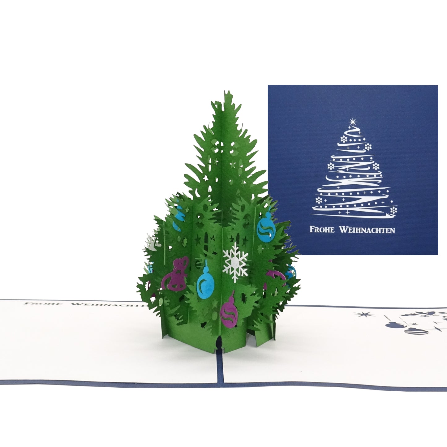 Pop Up Karte "Weihnachtsbaum" 3D Weihnachtskarte mit Umschlag "Frohe Weihnachten"