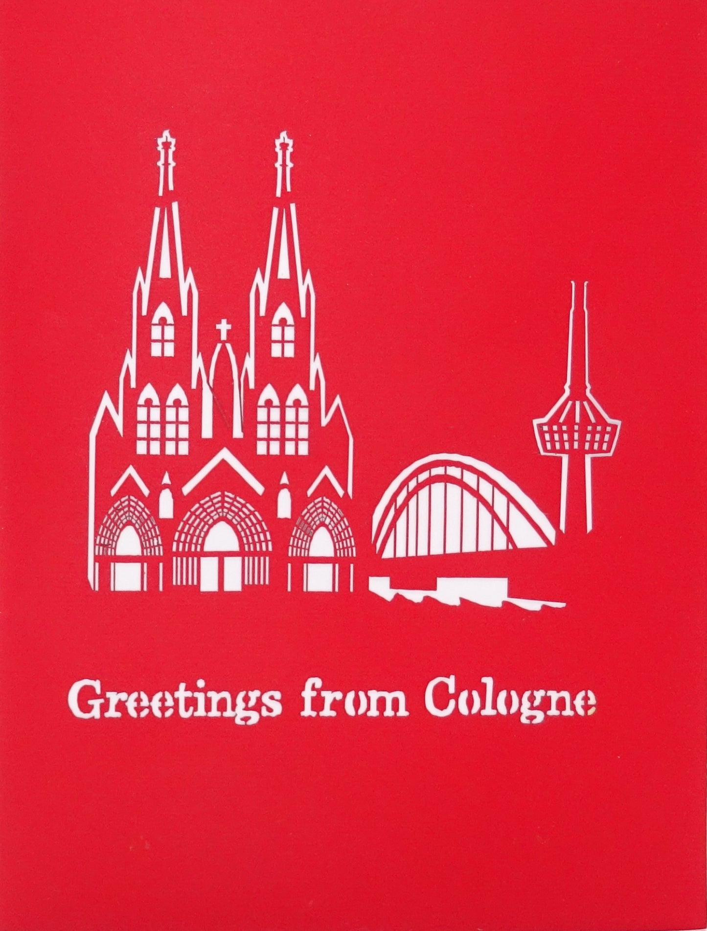 Pop Up Karte "Köln - Kölner Dom Modell" Greeting Card English - Einladung& Gutschein