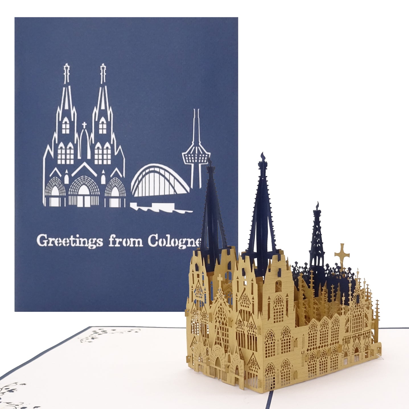 Pop Up Karte "Greetings from Cologne" Kölner Souvenir, 3D Postkarte & Einladung