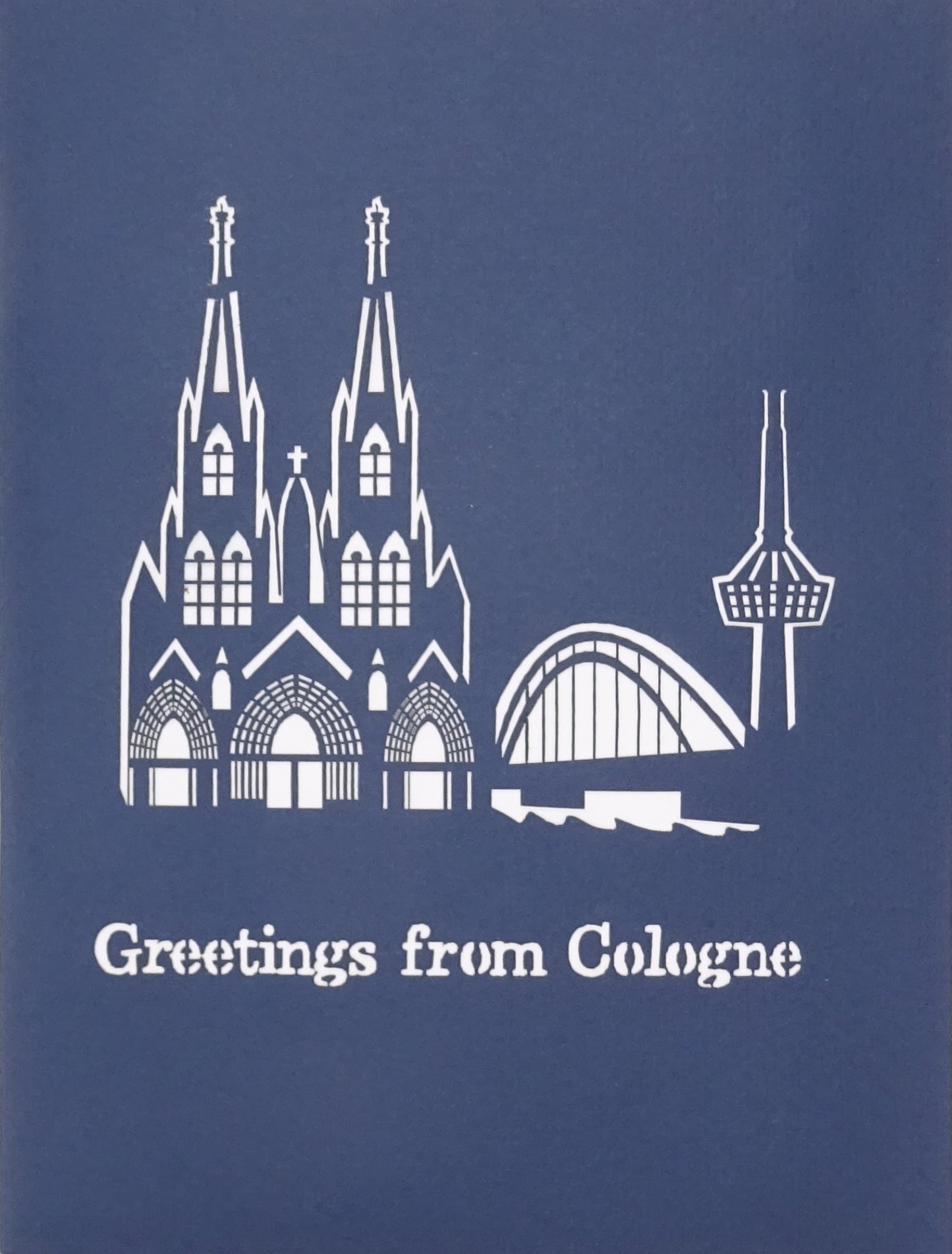 Pop Up Karte "Greetings from Cologne" Kölner Souvenir, 3D Postkarte & Einladung