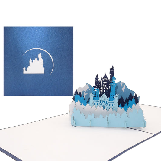 Pop Up Karte "„Bergpanorama & Schloss“ Einladungskarte, Souvenir & Einladung
