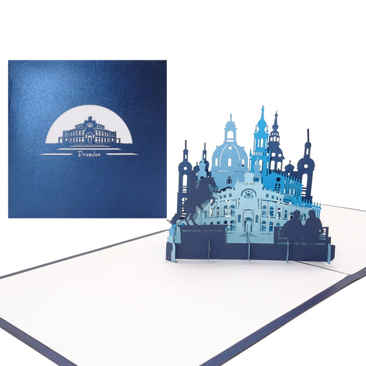 Pop Up Karte "Dresden Panorama mit Semperoper"  Souvenir, Geburtstagskarte & Einladung