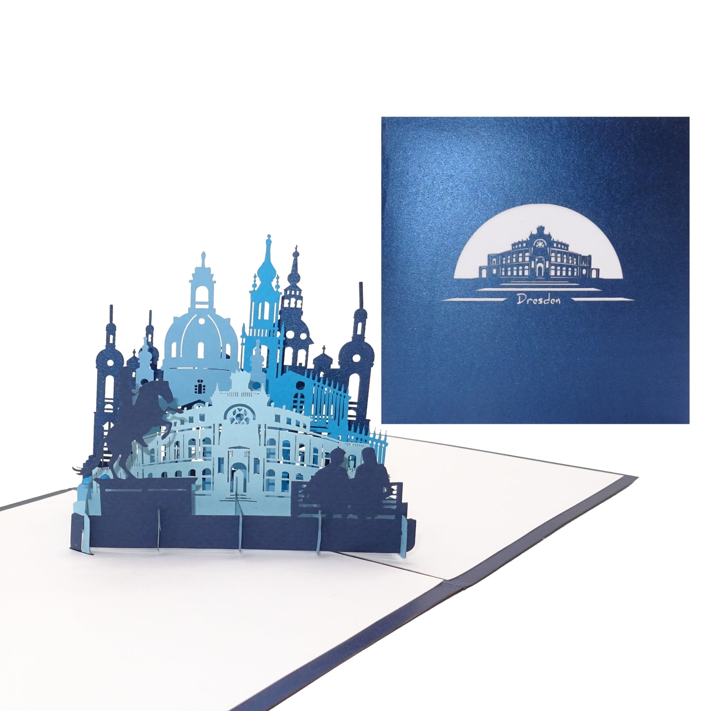 Pop Up Karte "Dresden Panorama mit Semperoper" Souvenir, Geburtstagskarte & Einladung