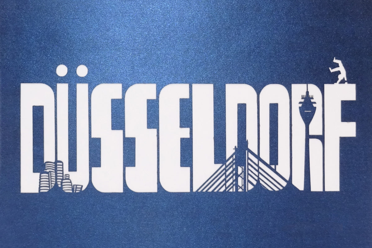 Pop Up Karte "Düsseldorf Panorama“ Souvenir, Einladung, Gutschein & 3D Postkarte