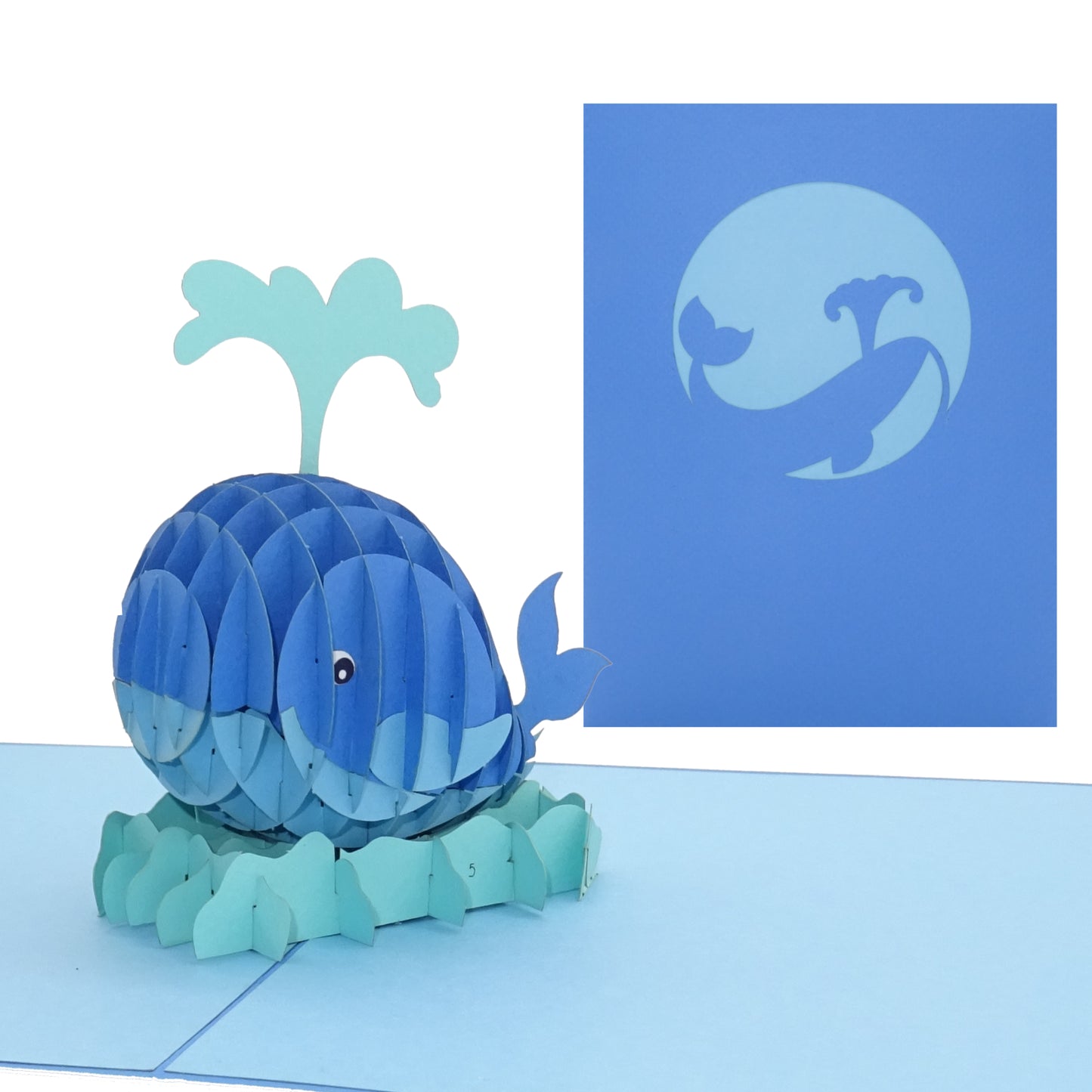 Pop Up Karte "Wal – König der Meere“ 3D Geburtstagskarte, Einladung & Gutschein