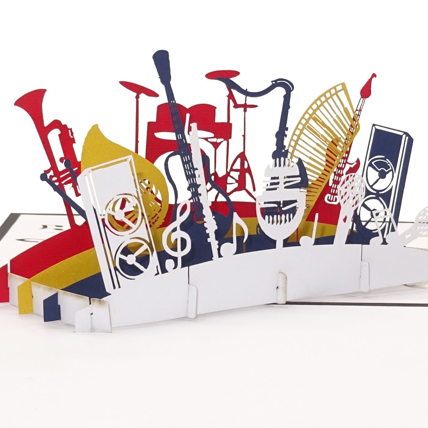 Pop Up Karte "Orchester Instrumente" 3D Geburtstagskarte, Einladung & Gutschein