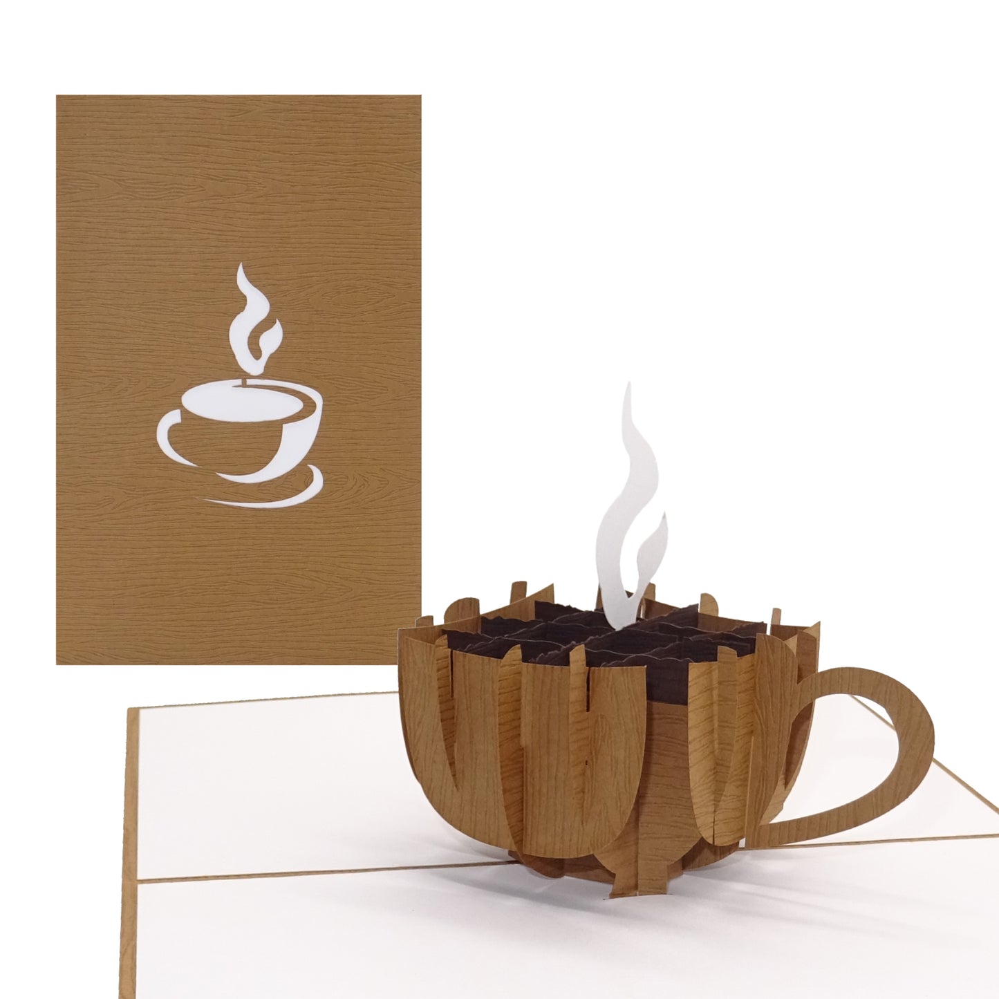 Pop Up Karte "Coffee Cup" Einladung, Gutschein zu Kaffee & Kuchen