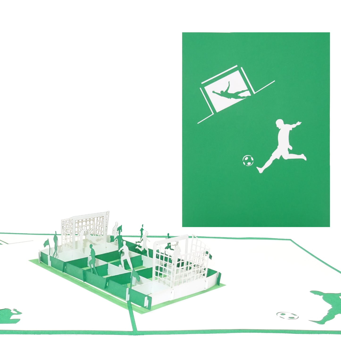 Pop Up Karte "Fußball Grün & Weiß" 3D Geburtstagskarte, Fanartikel Bremen
