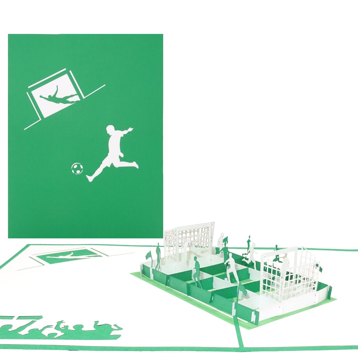 Pop Up Karte "Fußball Grün & Weiß" 3D Geburtstagskarte, Fanartikel Bremen