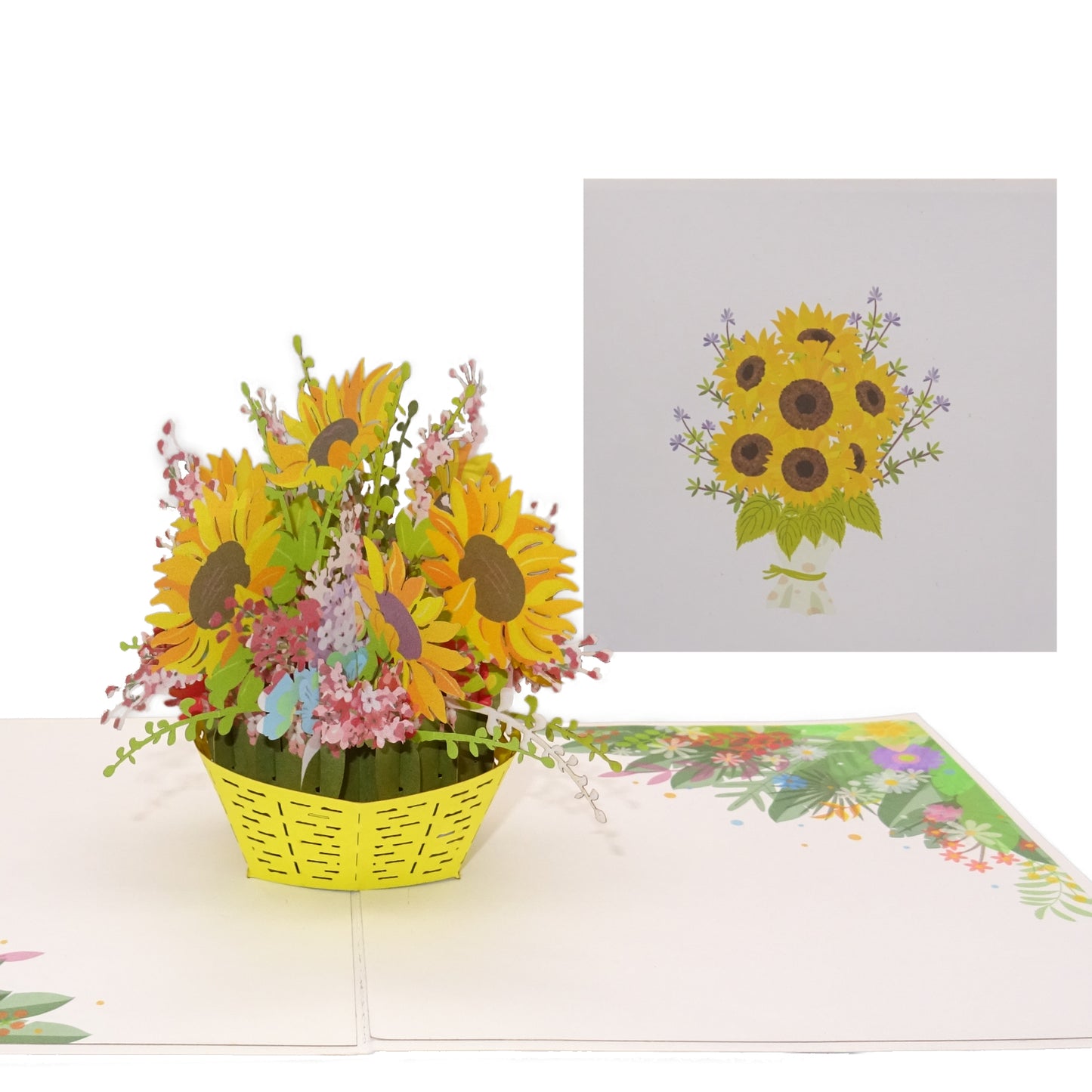 Pop Up Karte "Sonnenblumen" 3D Geburtstagskarte, Glückwunschkarte, Einladungskarte