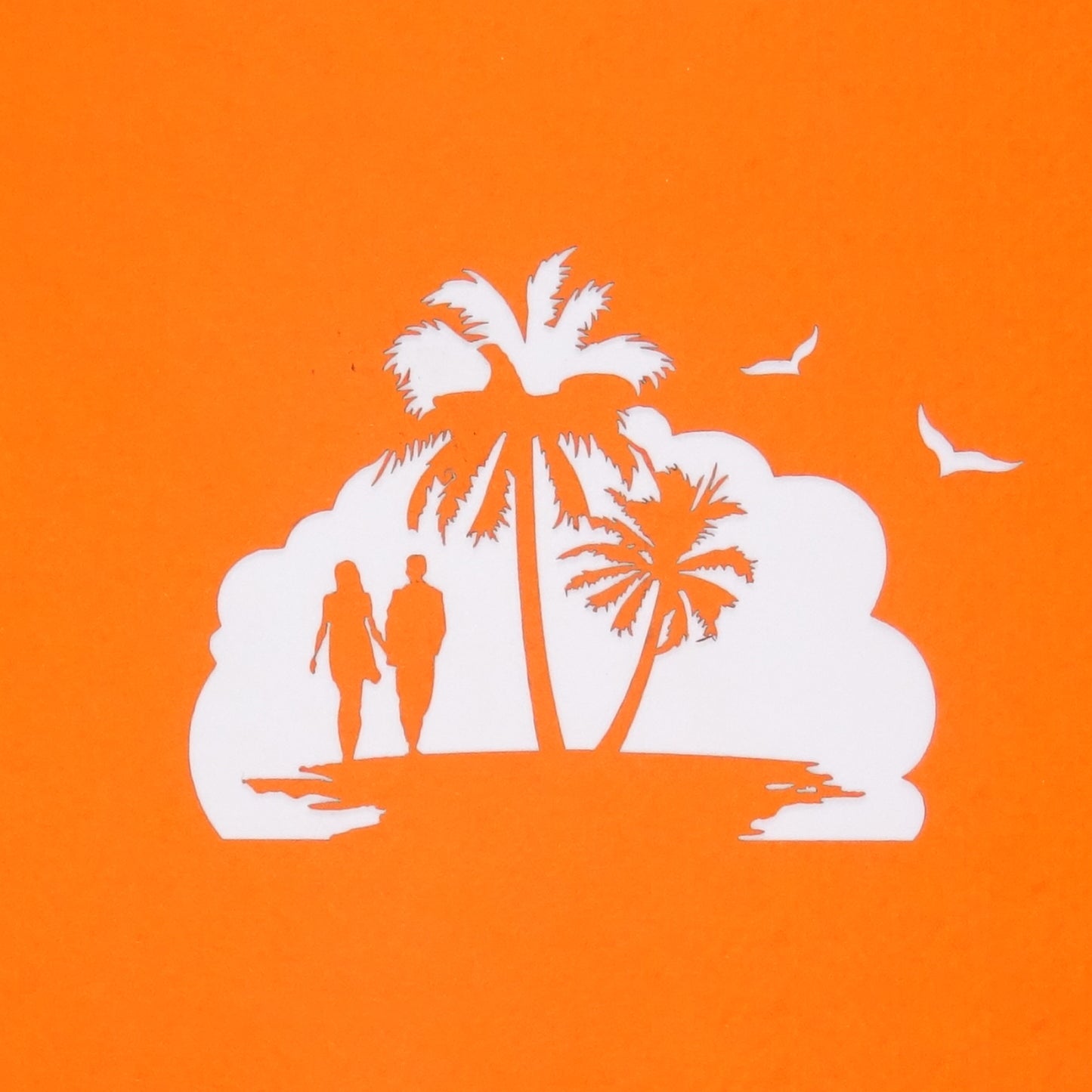 Pop Up Karte "Love´s Beach Sunset" 3D Hochzeitskarte, Valentinskarte, Gutschein Hotel