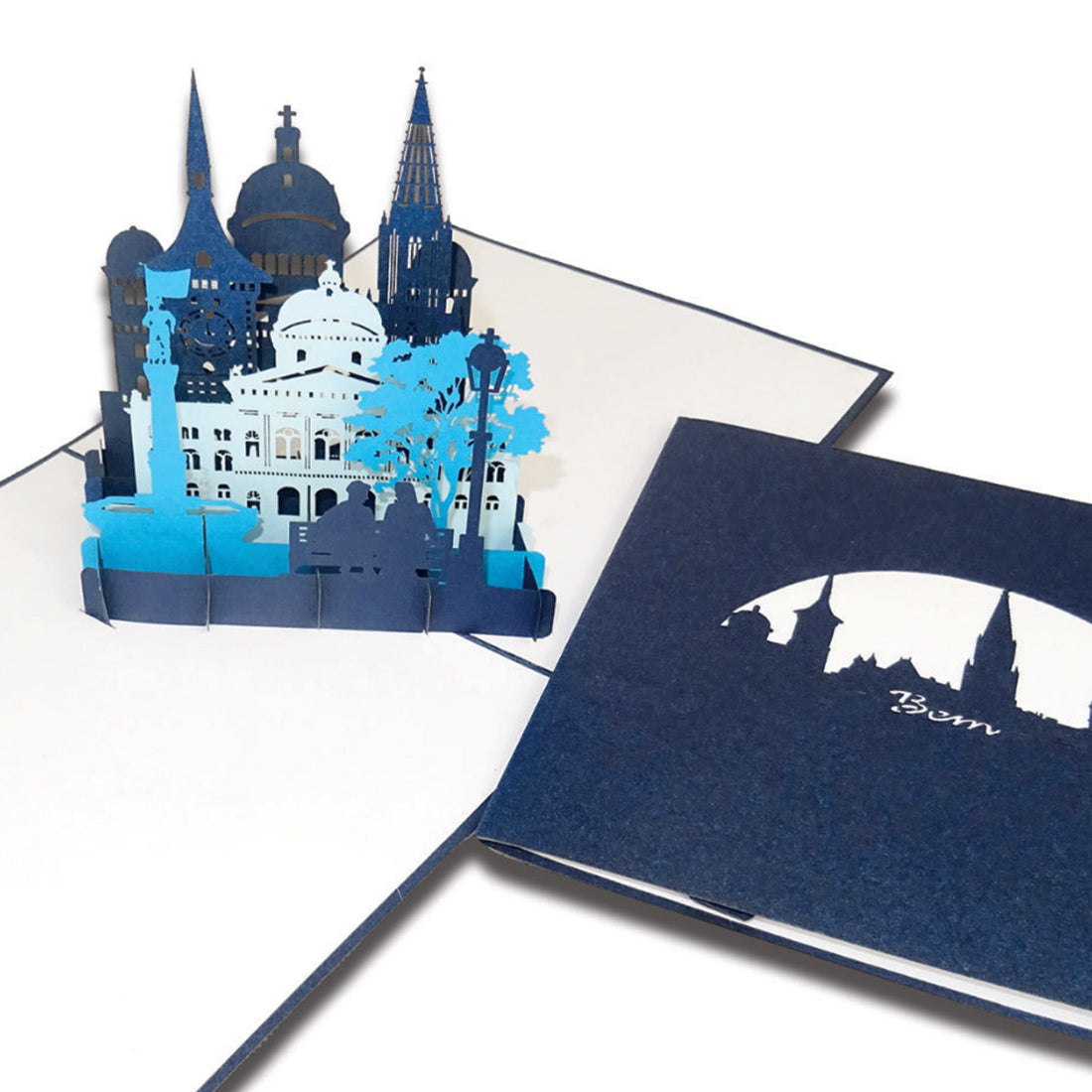 Pop Up Karte "Bern – Panorama mit Berner Münster“ 3D Grußkarte & Souvenir