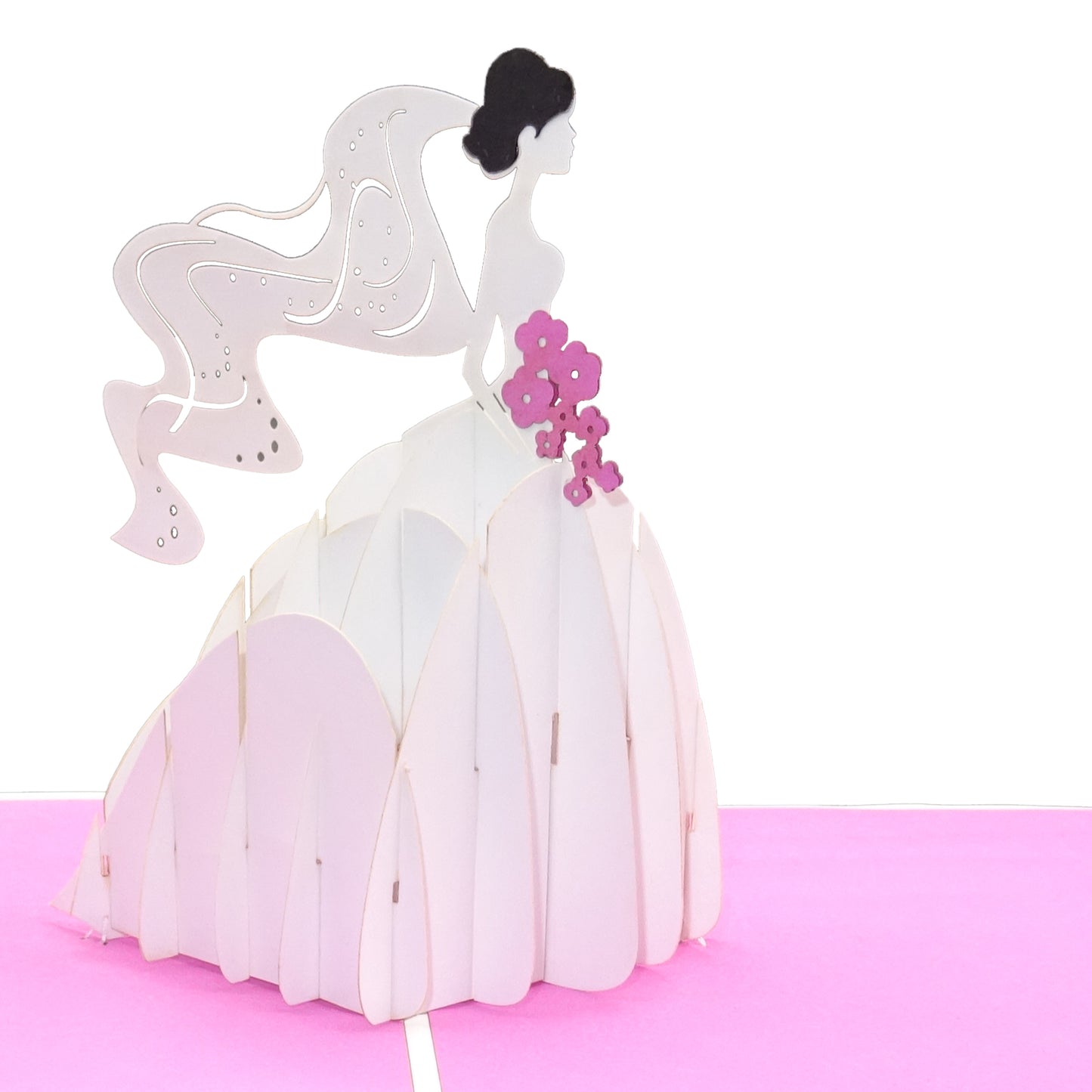 Pop Up Karte "Braut & Brautstrauß" Hochzeitskarte, Einladung, Gutschein