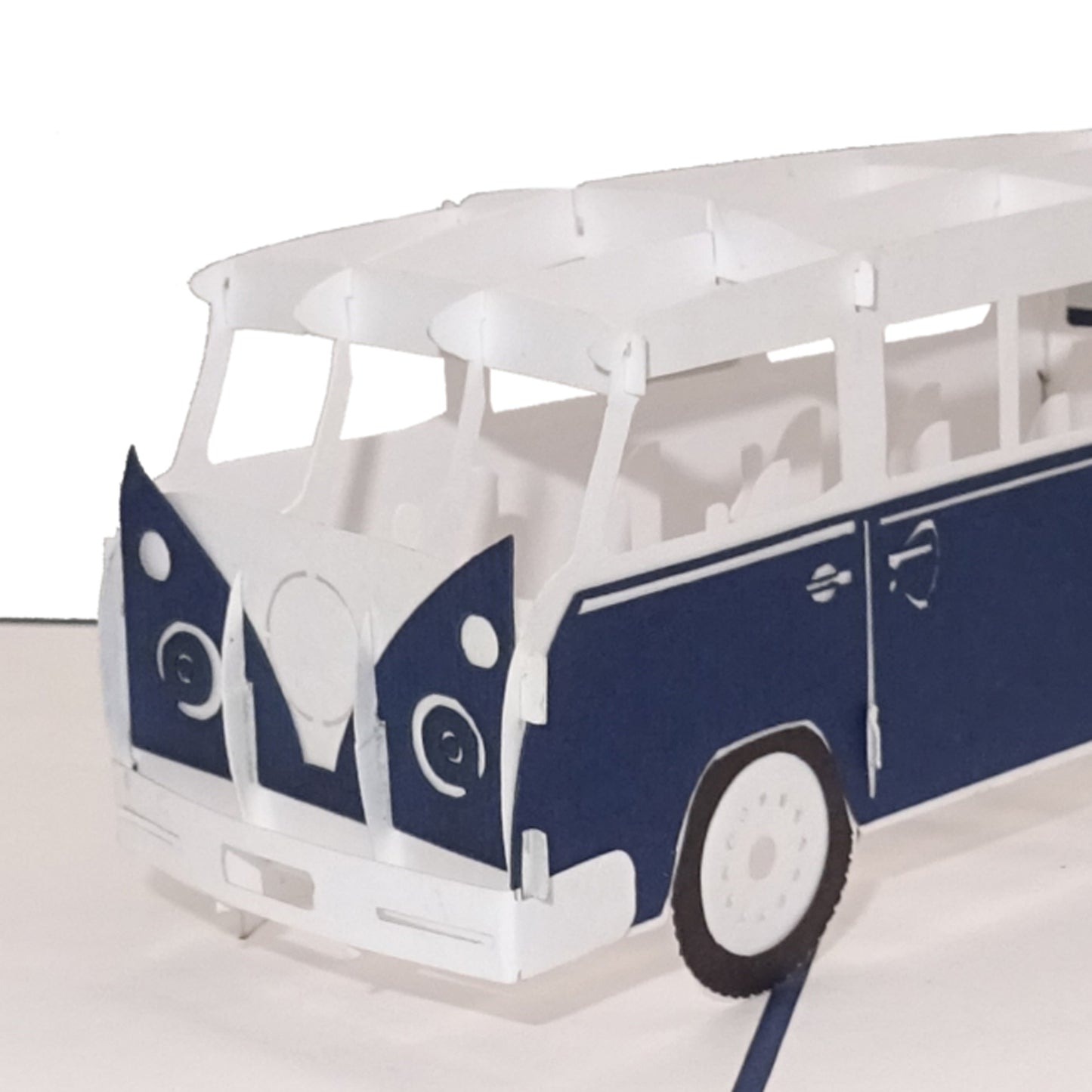 Pop Up Karte "Minibus Blau“ 3D Geburtstagskarte, Glückwunschkarte & Einladung