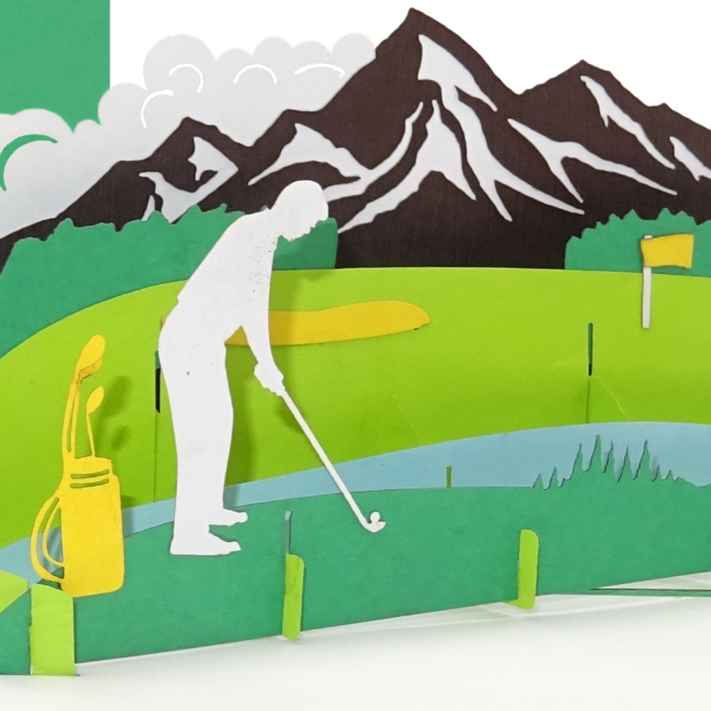 Pop Up Karte "Golf" 3D Geburtstagskarte Golfer, Einladung, Geschenkidee Ruhestand