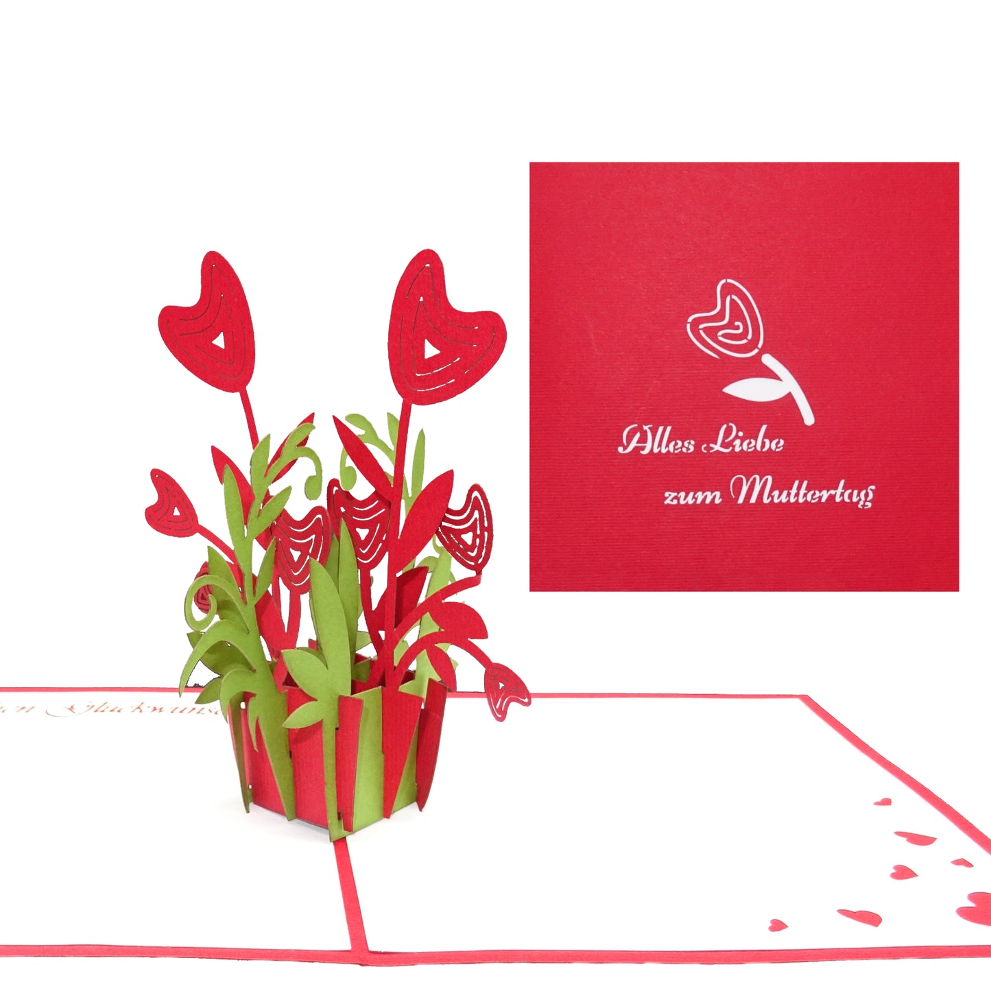 Pop Up Karte zum Muttertag - 3D Muttertagskarte, Dankeskarte, Grußkarte